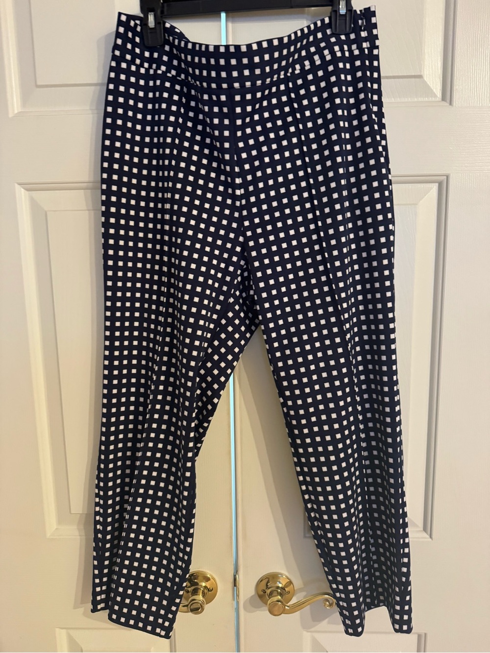 MICHAEL Michael Kors Navy and White Gingham Checked Pants